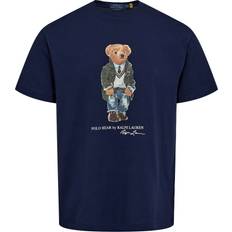 Blau - Herren Bekleidung Polo Ralph Lauren Printed Bear Crew Neck T-shirt - Newport Navy