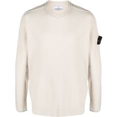 Sweaters Stone Island Compass-motif long-sleeve jumper men Virgin Wool/Polyamide/Polyester Neutrals