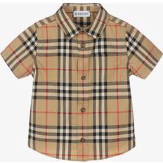 Babies Tops Children's Clothing Burberry Baby Boys Beige Vintage Check Owen Shirt