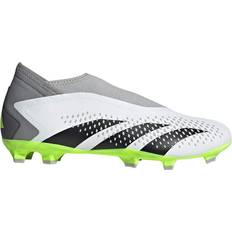 Adidas Predator Soccer Shoes adidas Predator Accuracy.3 Laceless FG - Cloud White/Core Black/Lucid Lemon