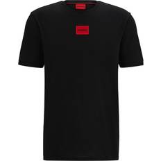 Hugo Boss Men T-shirts Hugo Boss Logo Label T-shirt - Black