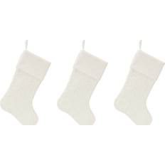 White Stockings Melrose Pack of 3 Snowflake Christmas