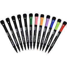 TWOHANDS Dry Erase Markers Ultra Fine Tip,0.7mm,Low Odor,Extra Fine  Point,Black,Whiteboard Markers for Office,Home,or Planning Whiteboard,12