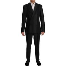 Dresser Dolce & Gabbana Black Stripes Rayon Formal Piece Suit IT48