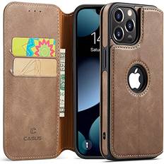 Wallet Cases Casus Classic Wallet Case Leather Logo View Card Holder Cover for Apple iPhone 13 Pro Max Slate