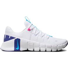 Nike Men Gym & Training Shoes Nike Free Metcon 5 M - White/Fierce Pink/Deep Royal Blue/Aquarius Blue
