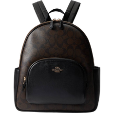 Bottle Holder Bags Coach Court Backpack In Signature Canvas - Gold/Brown Black