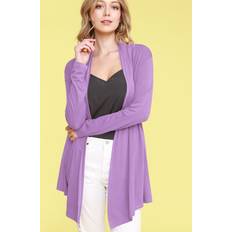 Purple - Women Cardigans Dailyhaute Women's Open Front Knit Cardigan Sweater LILAC
