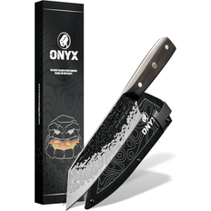 Onyx Damascus Steel Bunka Santoku Knife 7.17 "