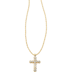Kendra Scott Jewelry Kendra Scott Cross Pendant Necklace - Gold/Transparent