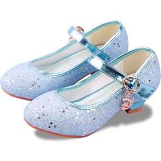 Blue Ballerina Shoes ALPHELIGANCE Girls Flats Sparkle Party Mary Jane Princess Dress ShoesBlue,12