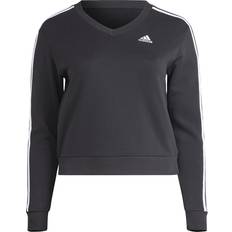 Adidas Women Sweaters adidas Women's Essentials V-Neck French Terry Sweatshirt BLACK