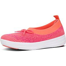 Fitflop Ballerinas Fitflop Womens Uberknit Ballet Flat with Bow, Coral/Fuchsia