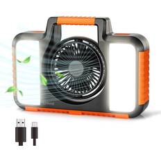 Linkind 15W LED Camping Light Rechargeable 1500lm Portable Work Light with 2 Speed Rotatable Fan, Waterproof 4 Lighting Modes for Outdoor Camping Hiking Car Repairing Emergency Christmas Gifts