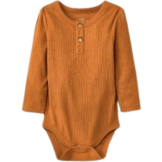Cat & Jack Baby Ribbed Henley Bodysuit - Light Brown