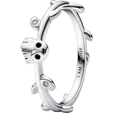 Jewelry Pandora Marvel Guardians Of The Galaxy Groot Leaf Ring - Silver/Black/Transparent