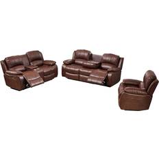 Living room sofa set Betsy Furniture Loveseat Brown 3pcs 6 Seater