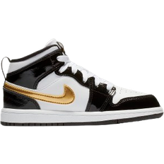 Polyester Children's Shoes Nike Air Jordan 1 Mid SE PS - Black/White/Metallic Gold