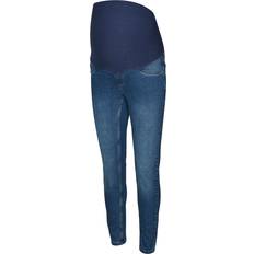 Mamalicious Skinny Fit Extra High Waist Jeggings Blue/Medium Blue Denim