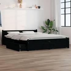 vidaXL black, 160 200 Bed Frame with