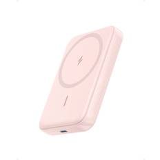 Anker 321 MagGo Battery PowerCore Magnetic 5K 5,000mAh Magnetic Wireless Portable Charger, Compatible with iPhone 14/13/12 Series Pink