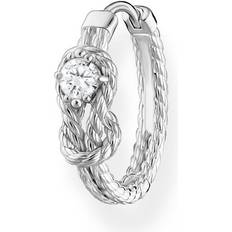 Thomas Sabo Single Hoop Rope with Knot Earring - Silver/Transparent