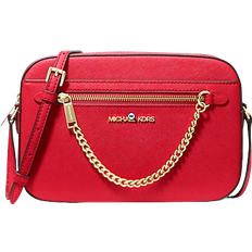 Red Bags Michael Kors Jet Set Large Saffiano Leather Crossbody Bag - Bright Red