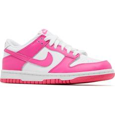 Pink Children's Shoes Nike Dunk Low GS - White/Laser Fuchsia