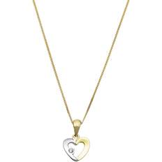 Amor Heart Pendant Necklace - Gold/Silver/Transparent