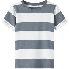 Name It Kid's Falke Black Stripes T-shirt - Stormy Weather