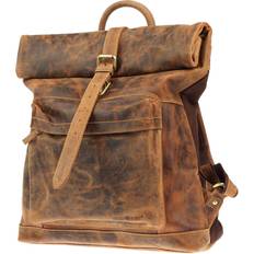 Wasserdicht Schulranzen Greenburry vintage rucksack leder backbag lederrucksack braun 25x30x10 Braun