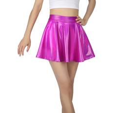 Skirts HDE Girl Metallic Skater Skort Dance Athletic Shiny Holographic Scooter Skirt