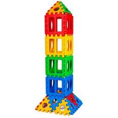 Costway Building Games Costway 32 Pieces Big Waffle Block Set Kids Educational Stacking Building Toy