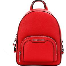 School Bags Michael Kors Jaycee Mini XS Bright Red Pebbled Leather Zip Pocket Backpack Bag