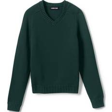 Knitted Sweaters Lands' End School Uniform Kids Cotton Modal V-neck Sweater
