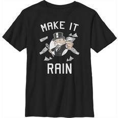 Tops Hasbro Boy's Monopoly Pennybags Make It Rain Child T-Shirt Black
