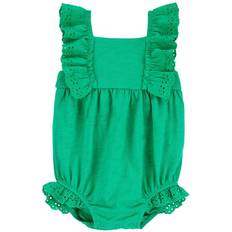 Carter's Bodysuits Children's Clothing Carter's Baby Eyelet Lace Slub Jersey Romper - Green