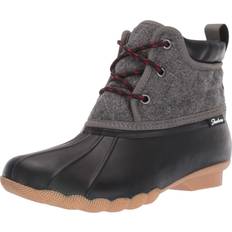 Skechers Lace Boots Skechers womens Mid Quilted Lace-up Rain Boot, Black/Charcoal