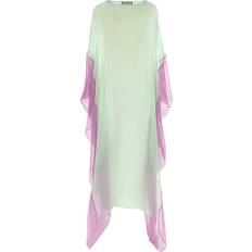Gucci Dresses Gucci Two-Tone Silk See-Through Caftan Multicoloured