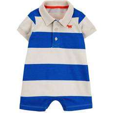 Carter's Bodysuits Carter's Baby Boys Rugby Striped Cotton Romper NB Blue/Ivory