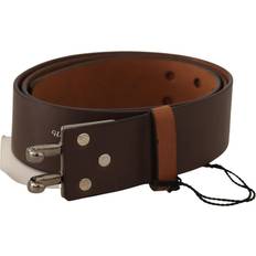 Costume National Brown Leather Silver Buckle Waist Belt