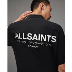 AllSaints Underground Oversized Short Sleeve Shirt JET BLACK/ECRU
