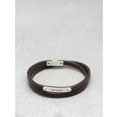 Brown Jewelry Saint Laurent Double-wrap Leather Bracelet Mens Brown
