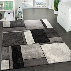 Paco Home Modern Living-Room Rug Geometric Gray