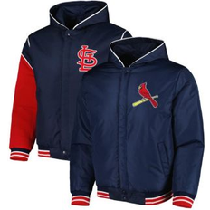 JH Design Sports Fan Apparel JH Design Men's Navy St. Louis Cardinals Reversible Fleece Full-Snap Hoodie Jacket Navy