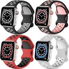 Apple watch nike Bxuxohs Nike Silicone Sport Band for Apple Watch 44/45/49/38/40/42/41 4-Pack