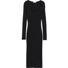 H&M Bodycon Ribbed Knit Dress - Black