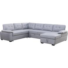 6 Seater - Sofa Beds Sofas Alexent Sleeper Couch Light Gray 118" 6 Seater
