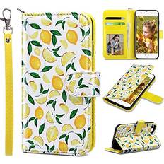 Yellow Wallet Cases ULAK iPhone 8 Wallet, iPhone SE Wallet Case 2020, iPhone SE 3 Wallet 2022, iPhone 7 Flip Wallet Case, PU Leather Kickstand Card Holder Cover for iPhone 7/8/iPhone SE 2 3 Gen 4.7'' Lemon Zest