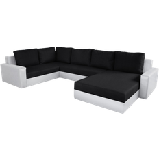 Couch set Grado White/Black Sofa 344cm